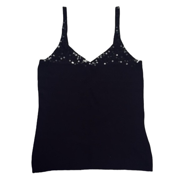 Old Navy | Black Tank Top With Sequins Sleeveless Black - Picture 1 of 6
